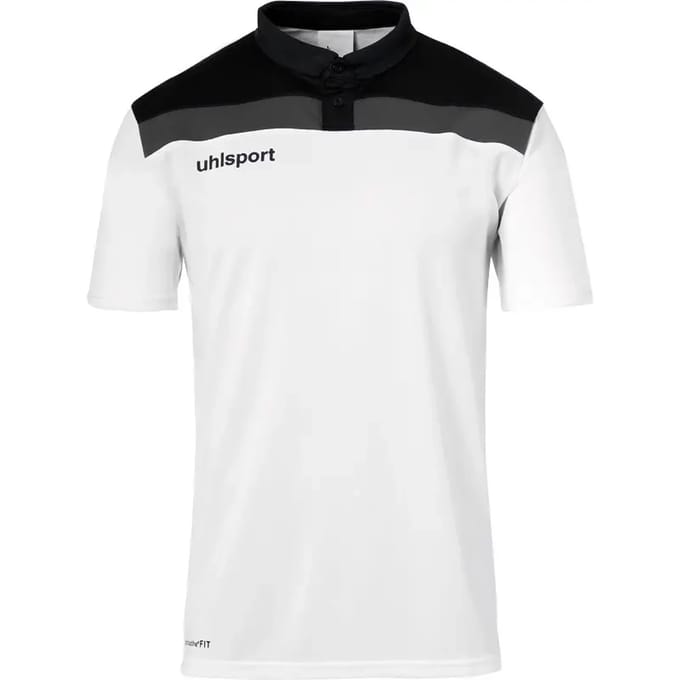 Uhlsport Offense 23 Polo Kinderen - Wit / Zwart / Antraciet | Maat: 152