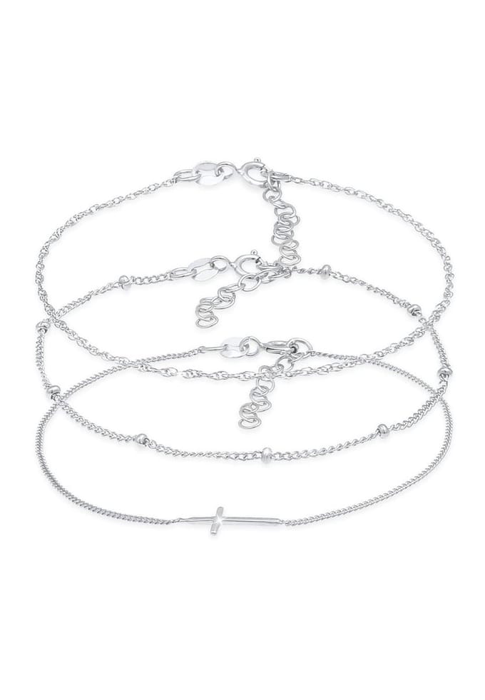 Elli - Armband - Dames gedraaid Bal Kruis Ontwerp Set van 3 in 925 Sterling Zilver - Dames