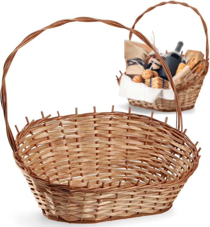 Grote Rietmand met Handvat voor Cadeaus en Presentaties - Universele Vlechttmand