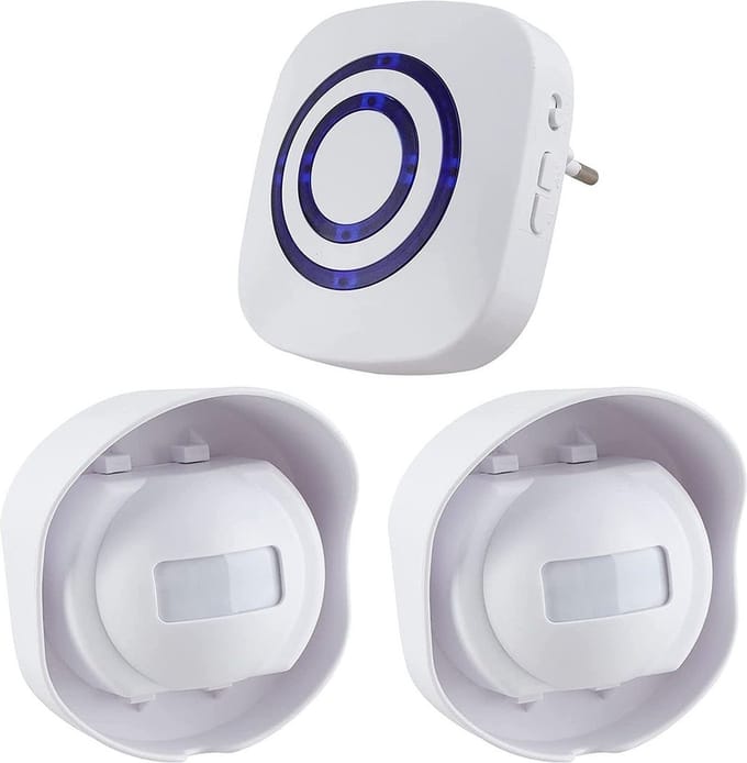 MKSS® Opritverklikker - Entreemelder Dubbel - Doorgangsmelder - Beveiliging - Wit