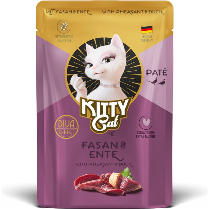 6x85g Fazant & Eend Kitty Cat Pate natvoer voor katten