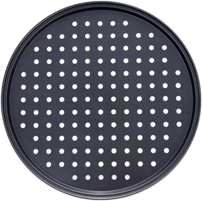 Pizzaborden - Bakplaten - Thuis bakken - Geperforeerd oppervlak - 28 cm - Zwart