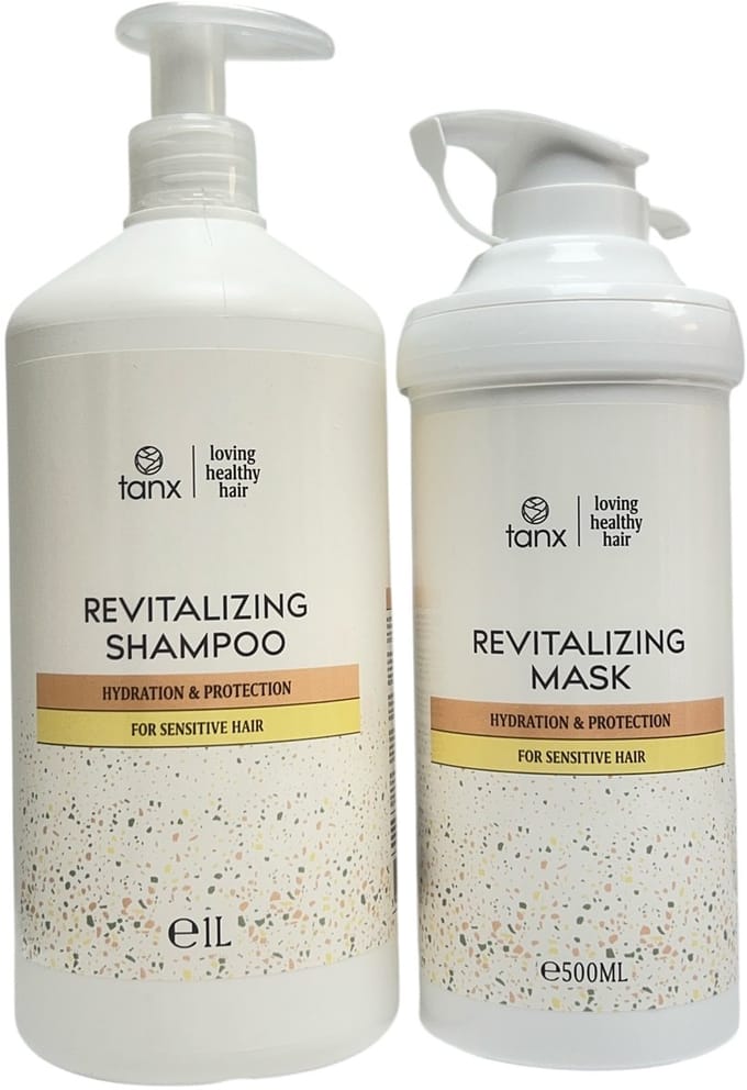 TANX Professonal Revitalizing Shampoo 1000 ml met pomp + Masker 500 ml met pomp Hydraterend & Beschermend By Paris