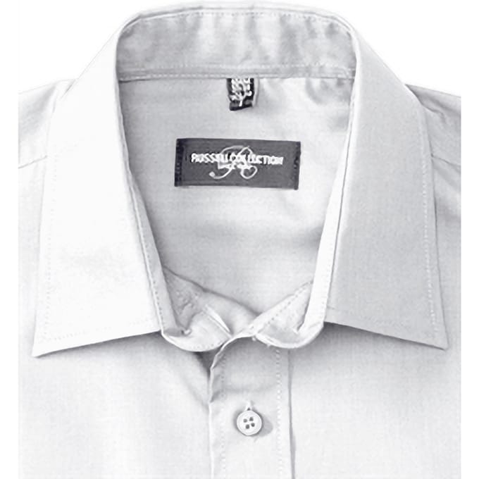 Russell Collectie Herenshirt met lange mouwen (Wit)