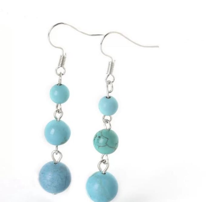 Jomide Oorhangers Tiger Eye - Turquoise