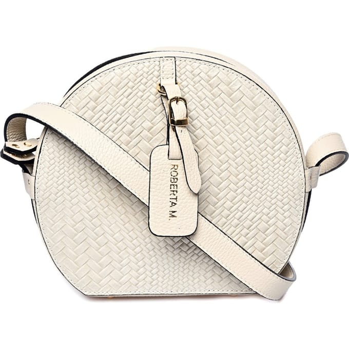 Roberta M Beige Rundleer Tas