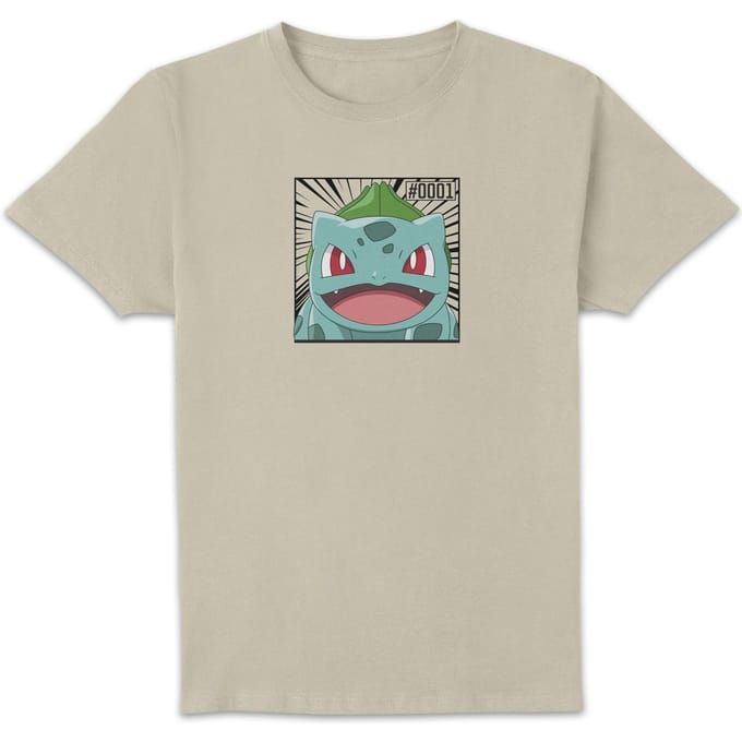 Pokémon Pokédex Bulbasaur #0001 Men's T-Shirt - Cream - L