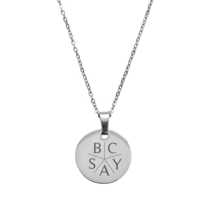 Munt Ketting met 5 Initialen Zilver