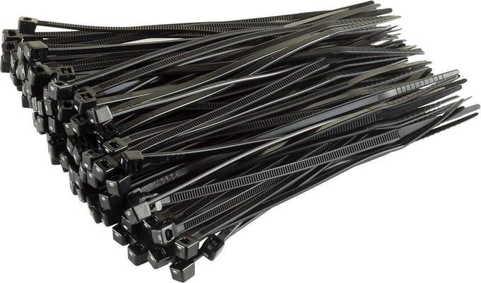 100 Zwarte Kabelbinders 100mm - UV-bestendige Nylon Tie Wraps