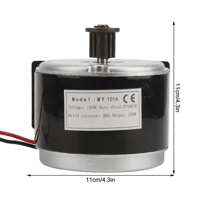 12V 250W Synchroon Wiel Mechanische Kracht Motor voor Elektrische Scooter Elektrische fiets gray