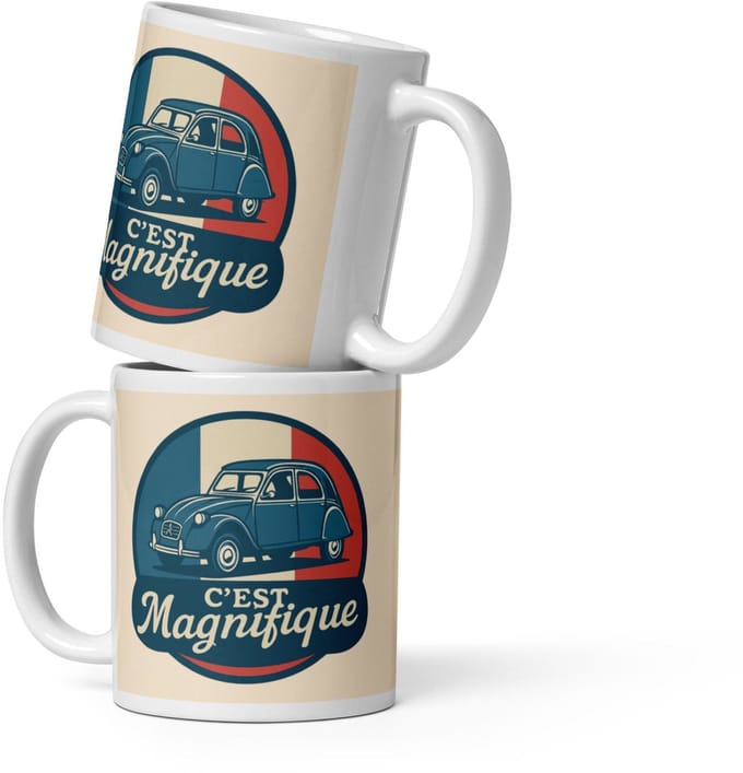 De2pktjes - C’est Magnifique Mok – Voor echte 2CV-liefhebbers - 300ml