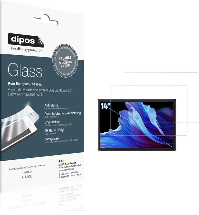 dipos – 2x Pantserfolie geschikt voor Byxsb G140L | 9H Screenprotector
