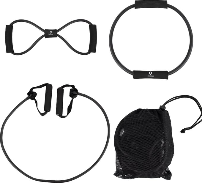 Take Care Set van 3 niveaus weerstandbanden - fitness elastieken - expanders met handgreep