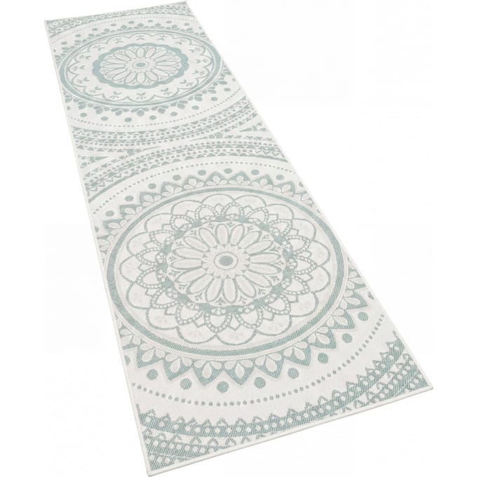 Binnen- en buitenkleed Breezy turquoise 80x250 cm