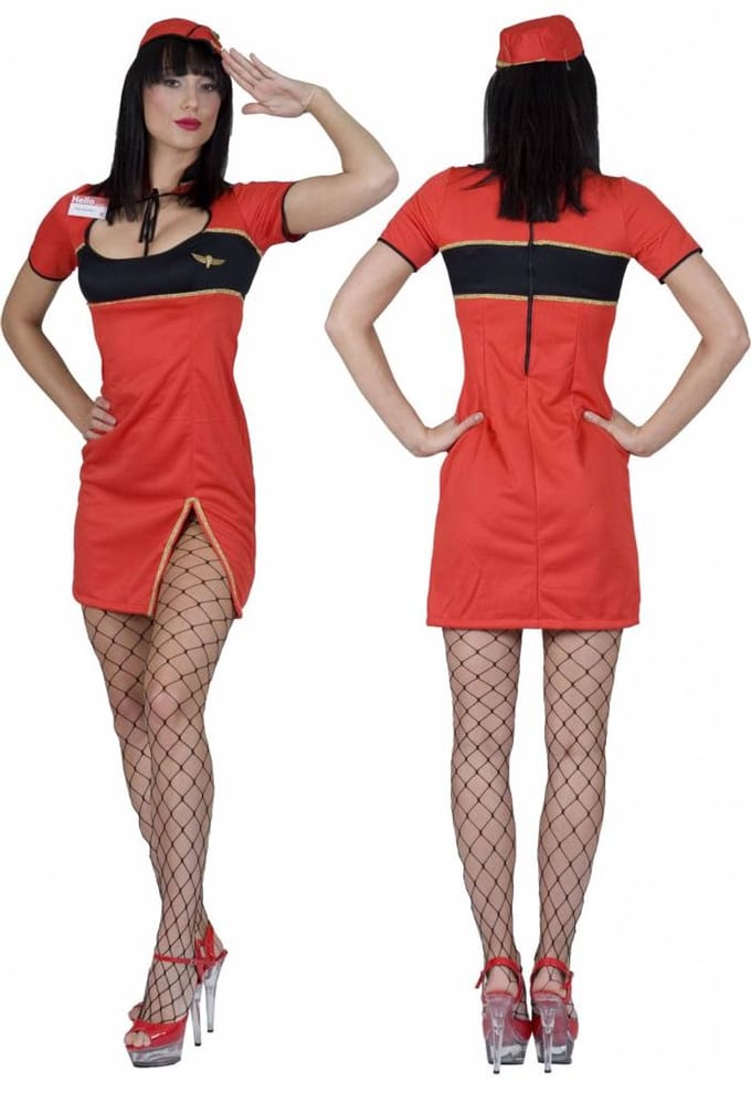 Stewardessen pakje rood - Maat 36/38