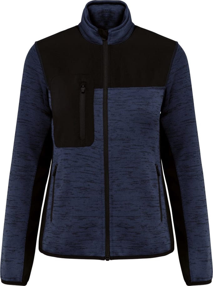 WK. Designed To Work Gerecycled damesjasje in polytricot WK9109 - Navy Melange / Black - M