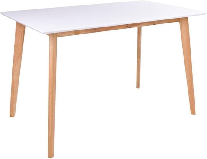Voos eetkamertafel wit natuur 70x120 cm.