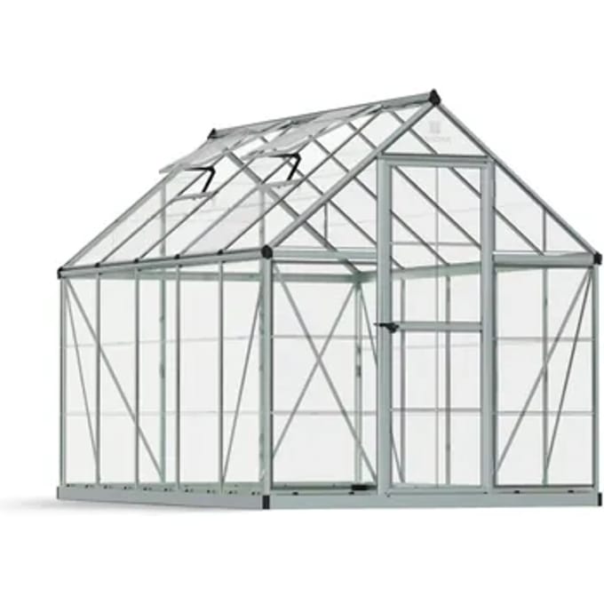 Canopia Tuinkas Harmony 6x10 - Polycarbonaat - Zilver - 306x185x208 Cm
