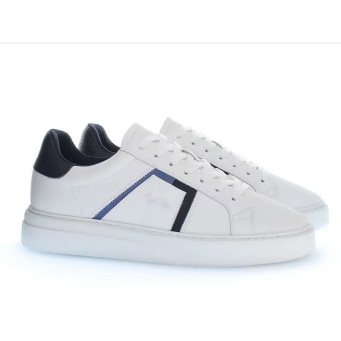 schoenen man wit-blauw