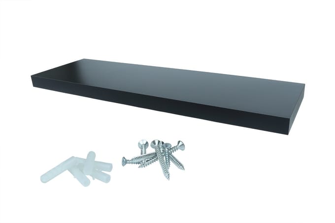 Wovar Zwevende Wandplank 60 x 24 cm Zwart | Per Stuk