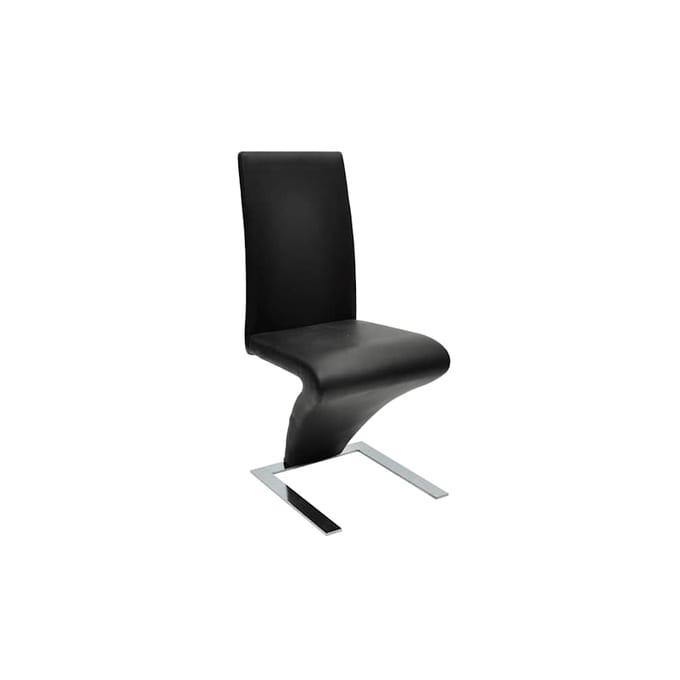 vidaXL - Eetkamerstoelen - 2 - st - kunstleer - zwart
