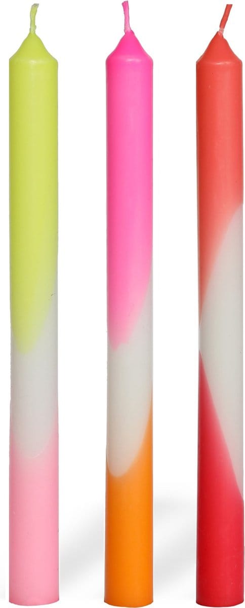 Comforder Dip Dye Dinerkaarsen Set van 3 - h.24 cm