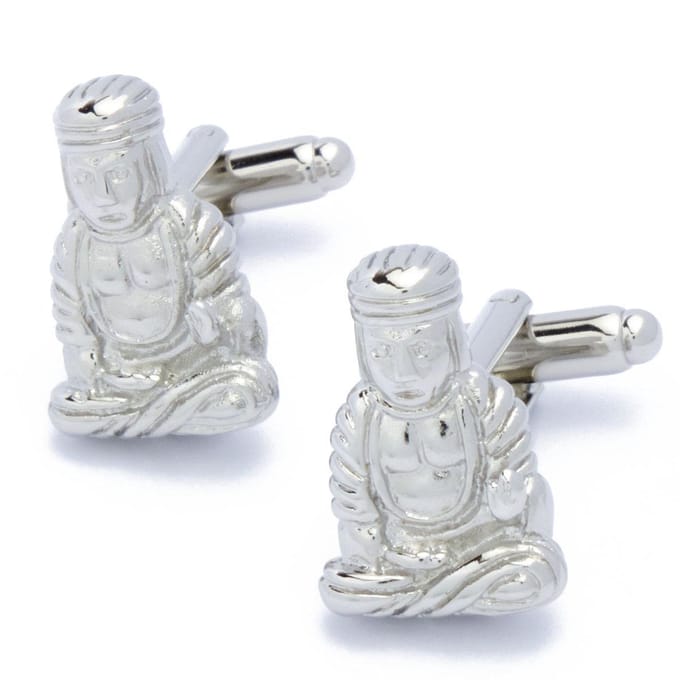 Manchetknopen - Buddha Zen Yoga Zilverkleurig