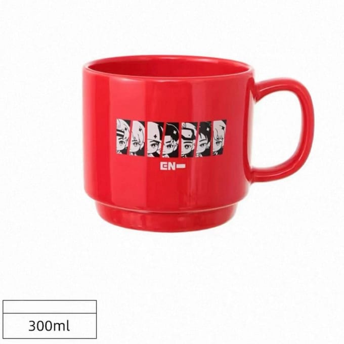 ENHYPEN x MINISO - Tasse Personnage 300mL(rouge) red