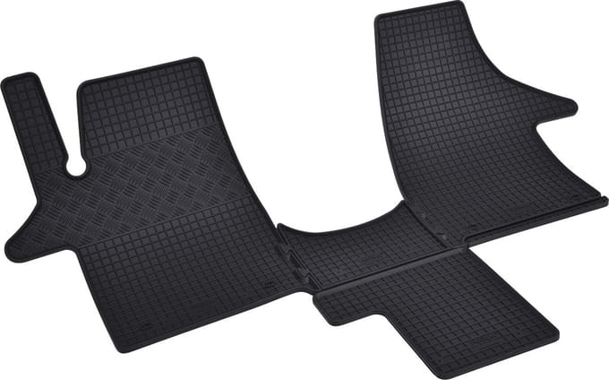 Automatten voor Volkswagen T5 en T6 Transporter, Caravelle, Multivan (2003-2019), 2-zits - 2-delig - Rubber
