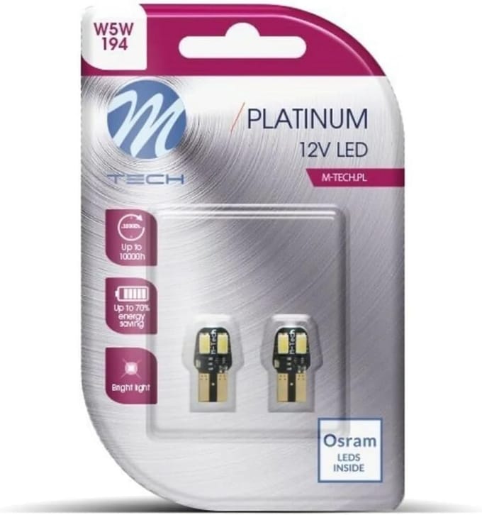 Witte 12V LED Gloeilampen T10/W5W Canbus voor Auto
