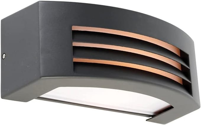 Moderne Rechthoekige Buitenwandlamp IP44 Antraciet voor E27