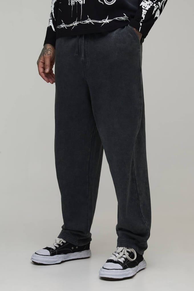 Tall Balloon Fit Gothic Washed Joggingbroek | Washed Charcoal | Size XL
