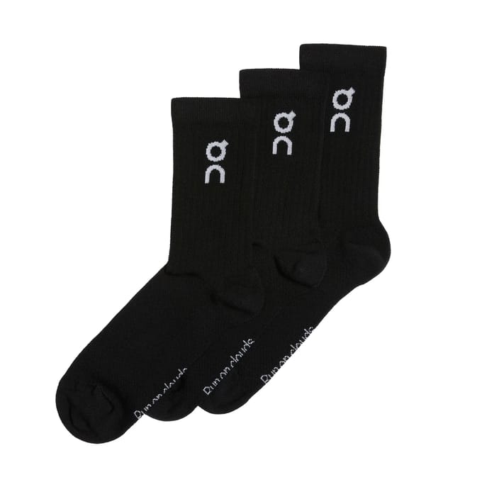 On Logo Sock Crew Sokken Unisex - Zwart - Maat 35 - 38 - Katoen