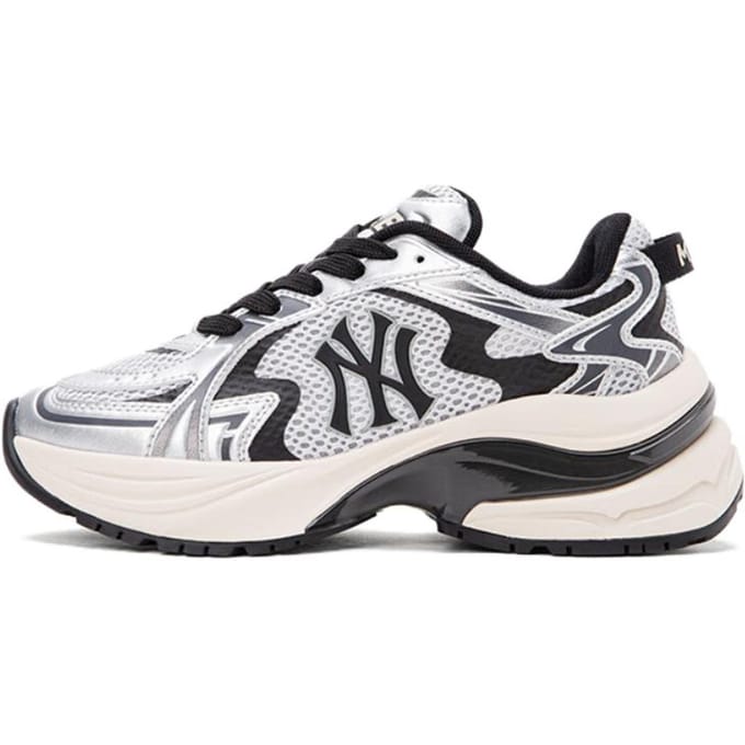 MLB Curve Runner Confortable Doux Augmentant la Hauteur Chaussures de Papa Baskets Unisexe Argent 3ARNCVR5N-50SIS 41 white