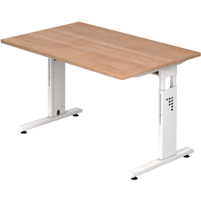 MEGA 12 W | Bureau - 120x80 Tafelhoogte I In hoogte verstelbaar Walnoot/Wit