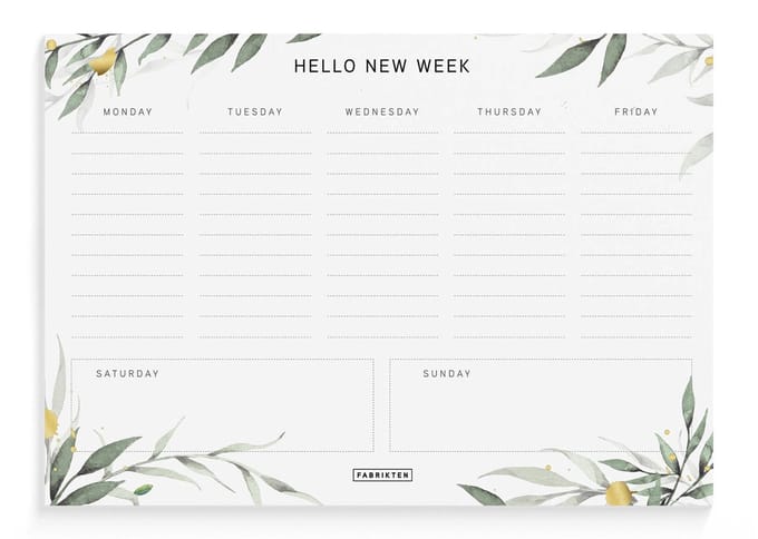 Fabrikten Weekplanner Botanisch Goud - A5 - Compact - Engels