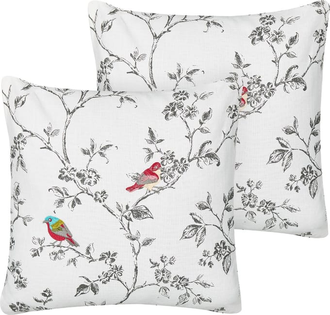 DILLENIA - Sierkussen set van 2 - Gebroken wit - 45 x 45 cm - Katoen