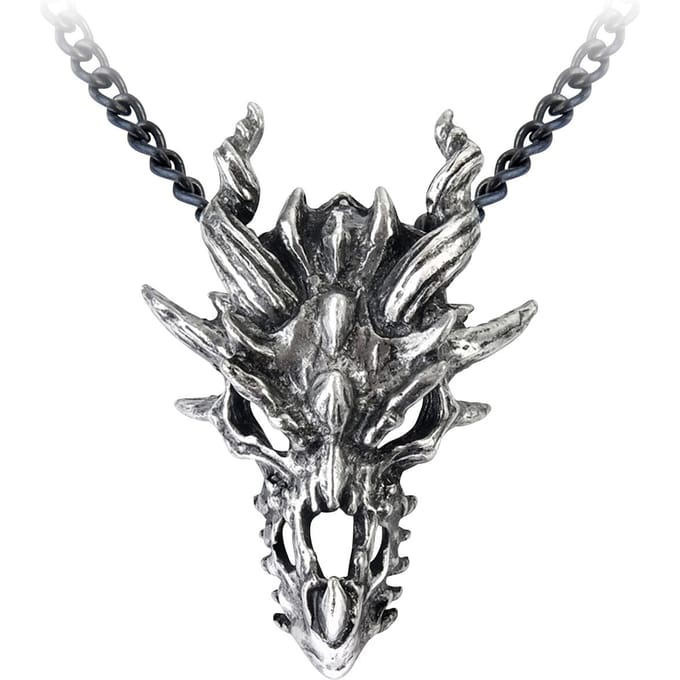 Alchemy Gothic - Gothic Halsketting - Dragon Skull - zilverkleurig