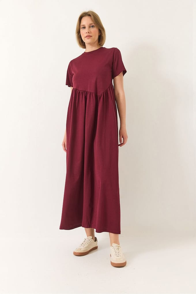 Maxi Crew Neck Loose Knit Jurk