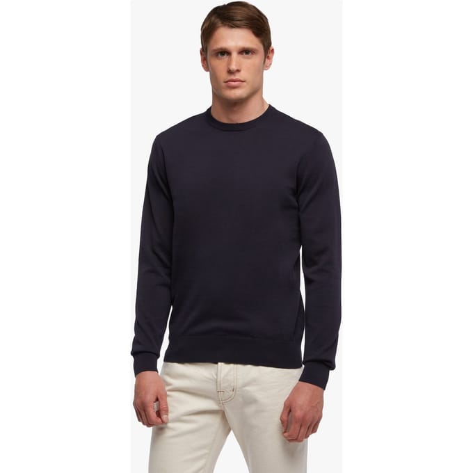 Brooks Brothers Cotton Crewneck Navy Größe: M | Pullover Outlet | Herren | Blau