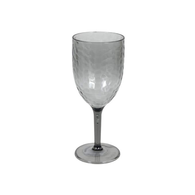Glas wijn kunststof transparant grijs ø8x19,6cm