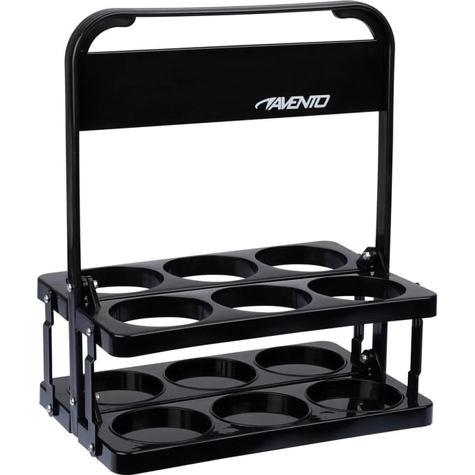 Avento Inklapbaar Draagrek - voor 6 Bidons - Zwart - 28 x 33.5 x 17.5 cm
