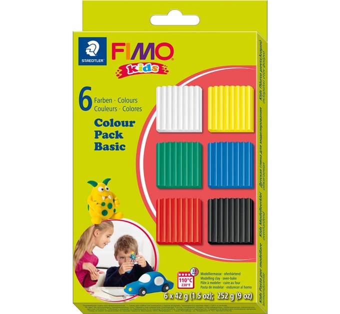 FIMO kids - ovenhardende boetseerklei - Colour pack basic (6 x 42g)