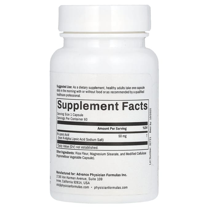 Advance Physician Formulas, R-liponzuur, 50 mg, 60 capsules
