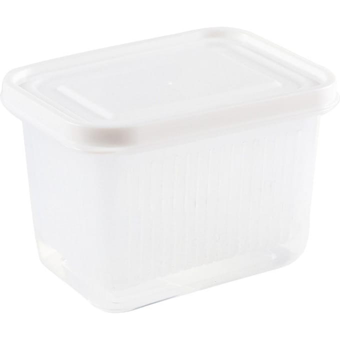 Afdruipopbergdoos met Luchtdicht Deksel PP Koelkast Voedselopbergcontainer voor Lente-ui Gember wit