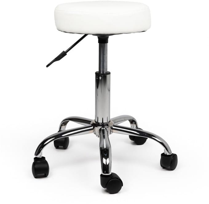 Tabouret Wit - Laag, Zonder voetring
