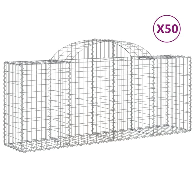 vidaXL - Schanskorven - 50 - st - gewelfd - 200x50x80/100 - cm - ijzer