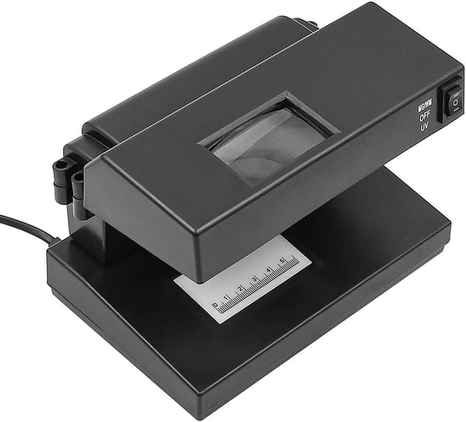 Portable Desktop Counterfeit Detector - Bill Marker Checker - UV Ultraviolet False Money Checker - UV Lamp Counterfeit Detection Machine