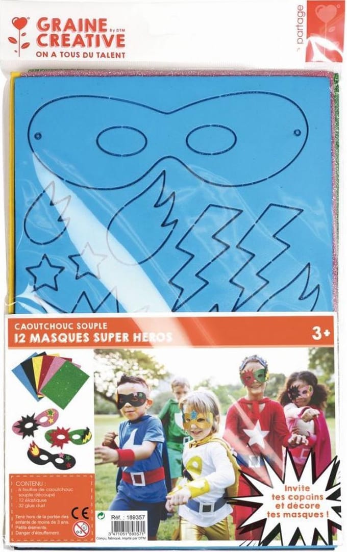 Graine Creative superhelden maskers knutselset EVA foam A4 creatief.