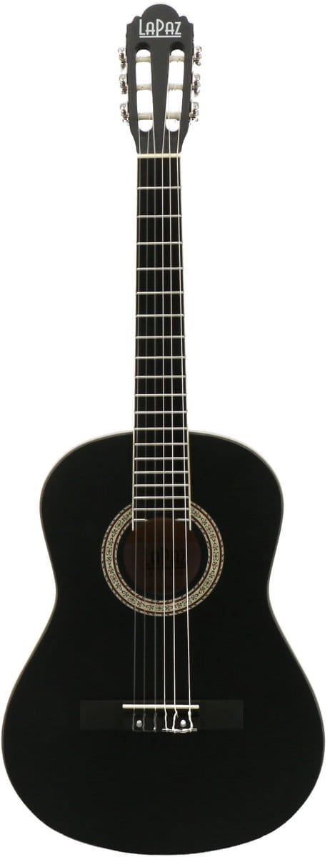 Linkshandige Klassieke Gitaar Kind - 3/4-Formaat - Voor Kinderen - Sparren Bovenblad - Nylon Snaren - Zwart